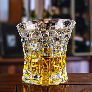 Glass 高斯 捷克进口水晶玻璃威士忌酒杯绿茶杯果汁杯啤酒杯礼盒包装 冰裂杯 单杯礼盒