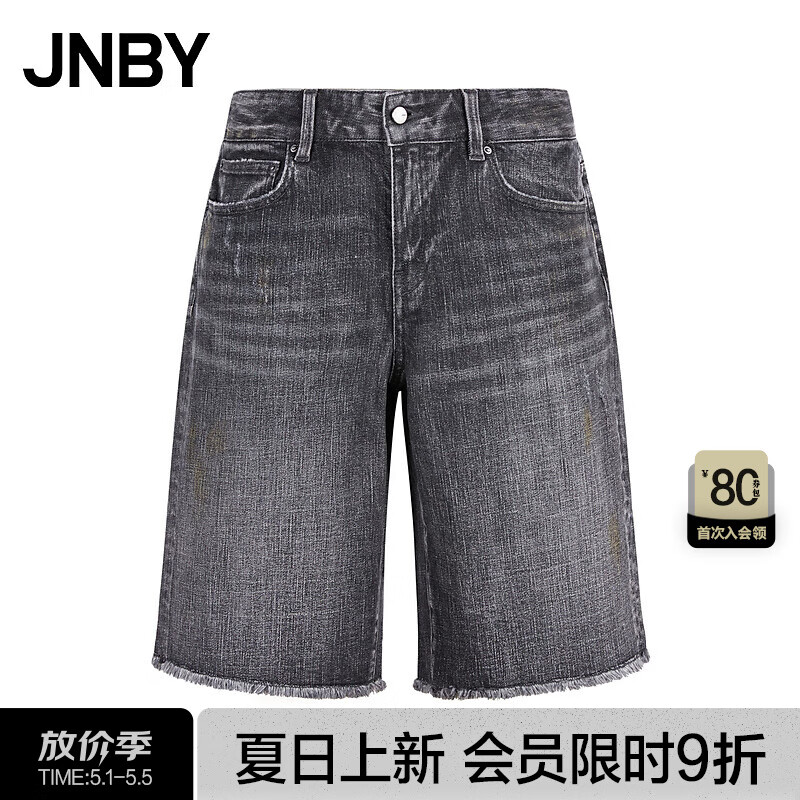 JNBY24夏牛仔短裤宽松直筒5O4E10570 998/牛仔深灰 XS
