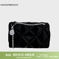 阿玛尼EMPORIO ARMANIEA女士LOGO吊饰绗缝斜跨包