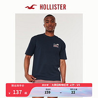 HOLLISTER24春夏美式宽松短款短袖T恤 男女装 KI323-4106 海军蓝 M (180/100A)