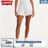 Levi's李维斯24夏季女士印花牛仔短裤A4614-0001 白色 24