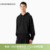 阿玛尼EMPORIO ARMANI24春夏EA男装花卉暗纹连帽卫衣