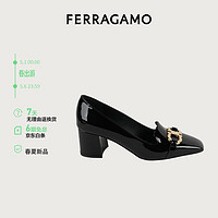 菲拉格慕（Ferragamo）女士黑色Gancini扣饰高跟鞋 0769257_1D _ 75/38 