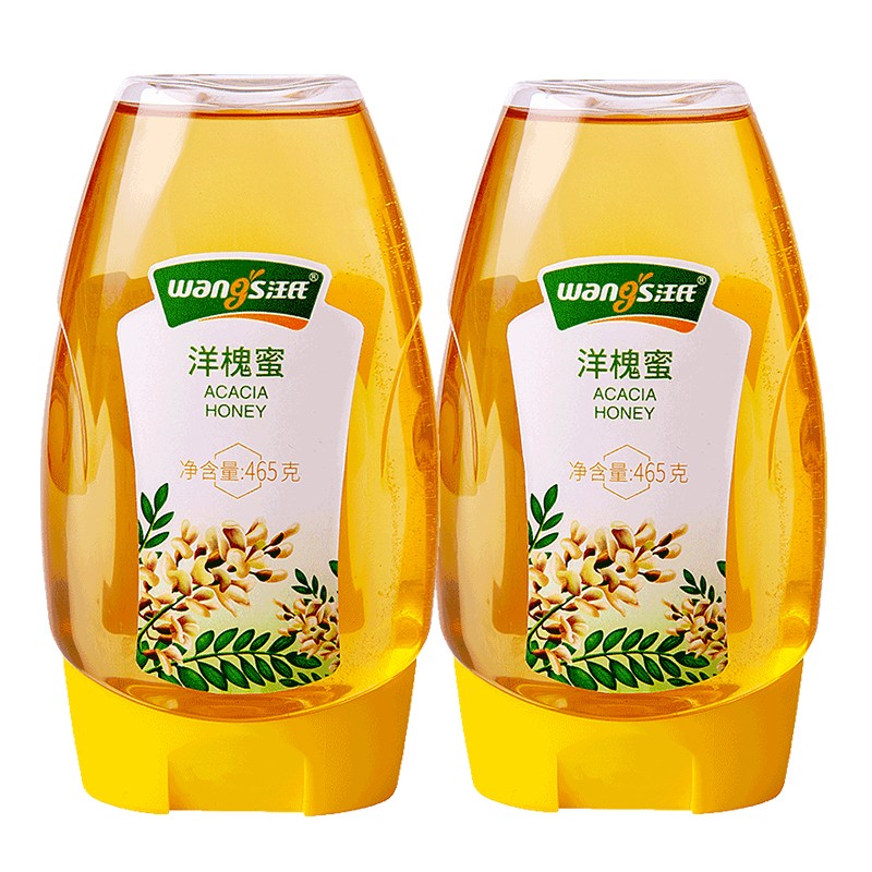 汪氏 蜂蜜 洋槐蜂蜜465g/瓶 2瓶
