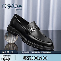 goldlion 金利来 男鞋乐福鞋皮鞋舒适套脚商务休闲鞋G550310452AAB-黑色-42码