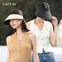 CACUSS防晒帽子女款夏季大帽檐空顶帽防紫外线草户外可卷遮阳帽