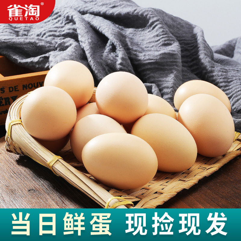 雀淘AA级新鲜农家土鸡蛋1600g/盒林间散养40枚草柴鸡蛋谷物月子蛋