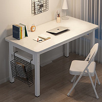 景彩 电脑桌台式家用学习写字桌简易书桌办公电竞培训桌子JCZ16 白色升级加厚桌面120*60cm