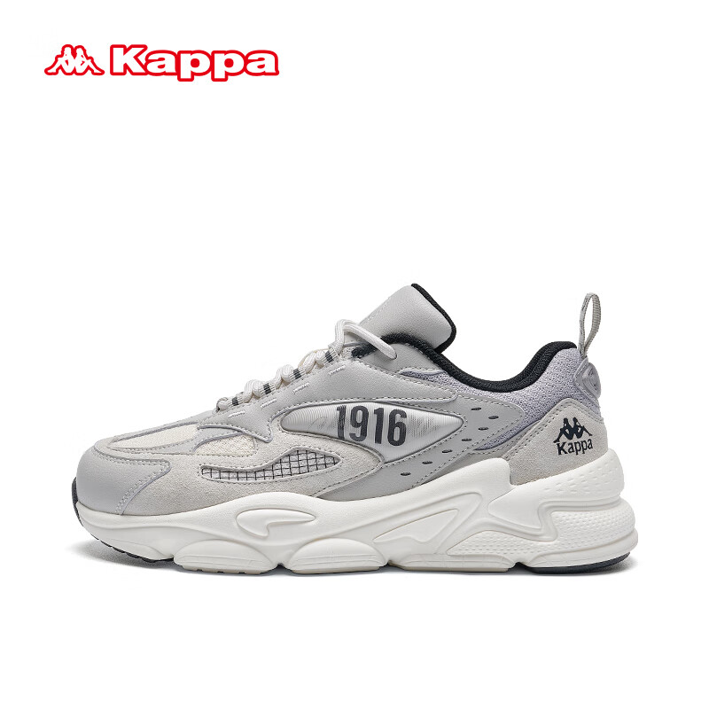 卡帕（Kappa）老爹鞋漫步者一代男子运动鞋厚底增高休闲鞋 冷灰色 44 冷灰色/冬日白