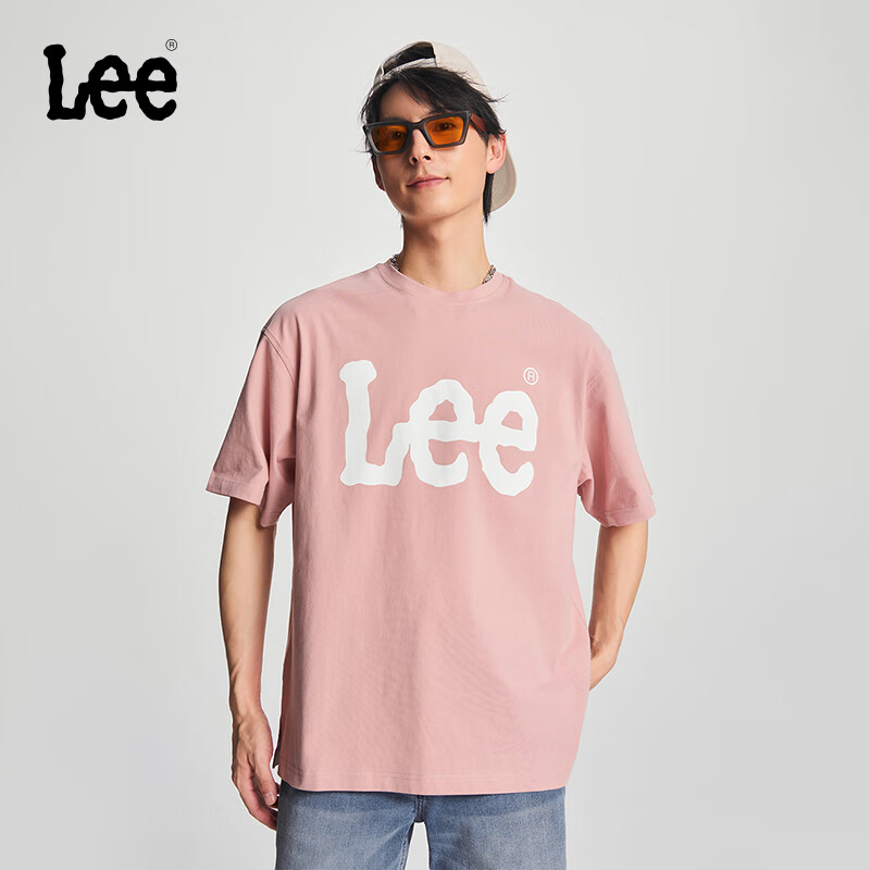Lee24春夏舒适圆领Logo男女同款短袖T恤LUT0077333RX 脏粉色（尺码偏大，拍小一码） XS