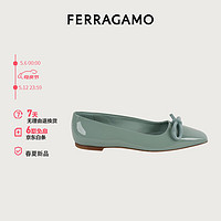 菲拉格慕（Ferragamo）女士浅橄榄绿色芭蕾舞平底鞋 0768943_1D _ 60/36.5 