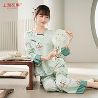 上海故事 2024春夏新款睡衣女新中式国风提花家居服套装母亲节礼物