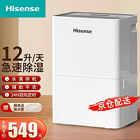 海信（Hisense）除湿机/抽湿机家用轻音吸湿器地下室干燥机干衣负离子净化卧室卫生间去湿除潮防潮小型抽湿 CF12BD/U