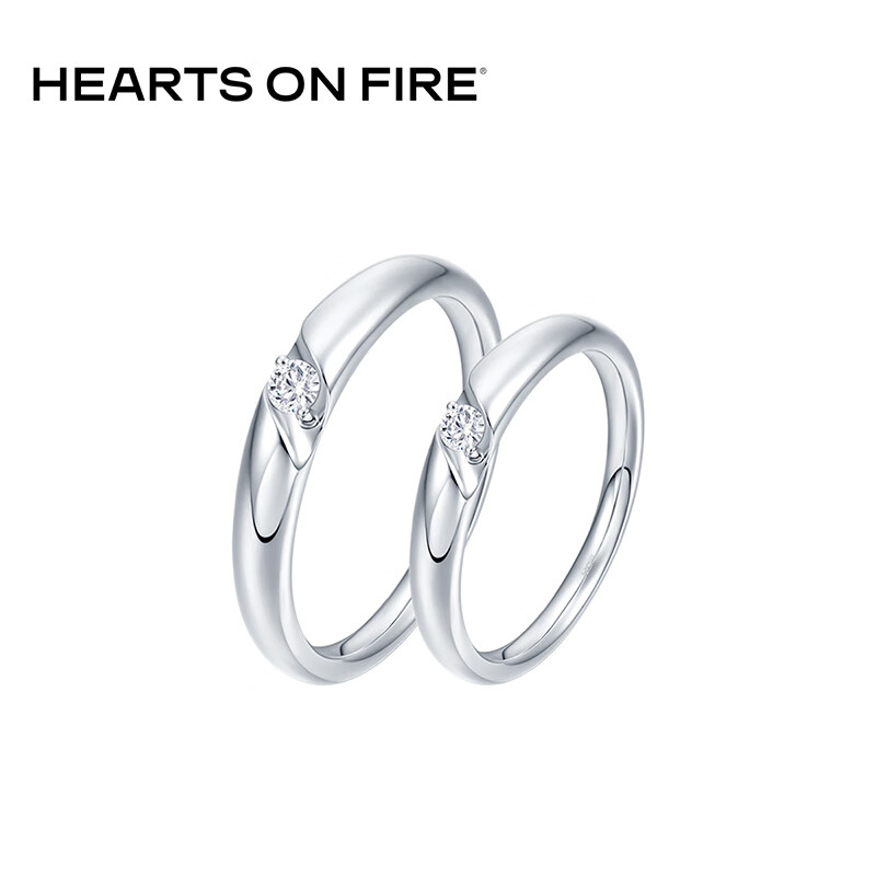 周大福520 HEARTS ON FIRE Bridal 钻石对戒单枚多款可选 UU3773 女款7号 6100