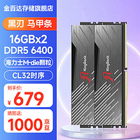 金百达（KINGBANK） 黑刃 DDR5内存条 16G/32G 6000 6800 台式机电脑内存 黑刃32G(16×2)6400海力士M-die颗粒