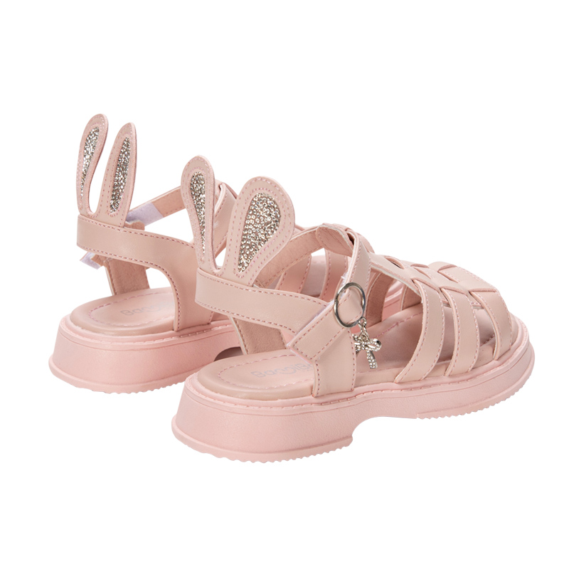 班妮宝贝女童鞋凉鞋2024夏季儿童鞋中大童女孩可爱兔耳罗马鞋