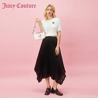 Juicy Couture 橘滋 夜色摇曳Logo金属牌刺绣花边百褶半截裙