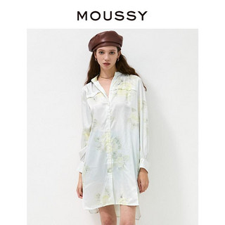 MOUSSY 摩西 春夏气质圆领花朵印花衬衫连衣裙010EA230-7810