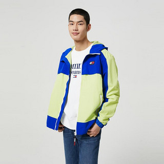 TOMMY HILFIGER Tommy Jeans 男街头运动撞色刺绣连帽合身版单夹克外套15919