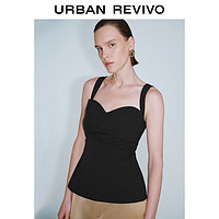 URBAN REVIVO 女士法式优雅高级感无袖露肩吊带衫 UWG240114 深灰 XS
