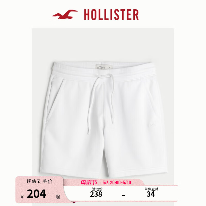 HOLLISTER24春夏美式风宽松休闲抽绳毛圈布短裤男 KI328-4077 白色 L (180/86A)