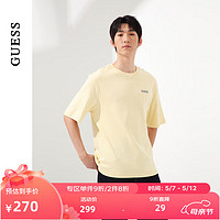 GUESS24年夏男女同款韩式简约青春纯棉短袖T恤-MO2K9438K YLW-黄色 S