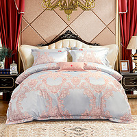 梦洁家纺长绒棉色织提花四件套 透气床单被套双人床上用品新中式 色织提花九件套：斯洛皇宫 1.5m（200×230）