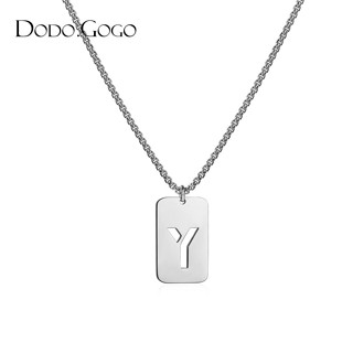 百亿补贴：DODOGOGO 镂空方牌字母项链钛钢饰品欧美520冷淡风轻奢小众高级感
