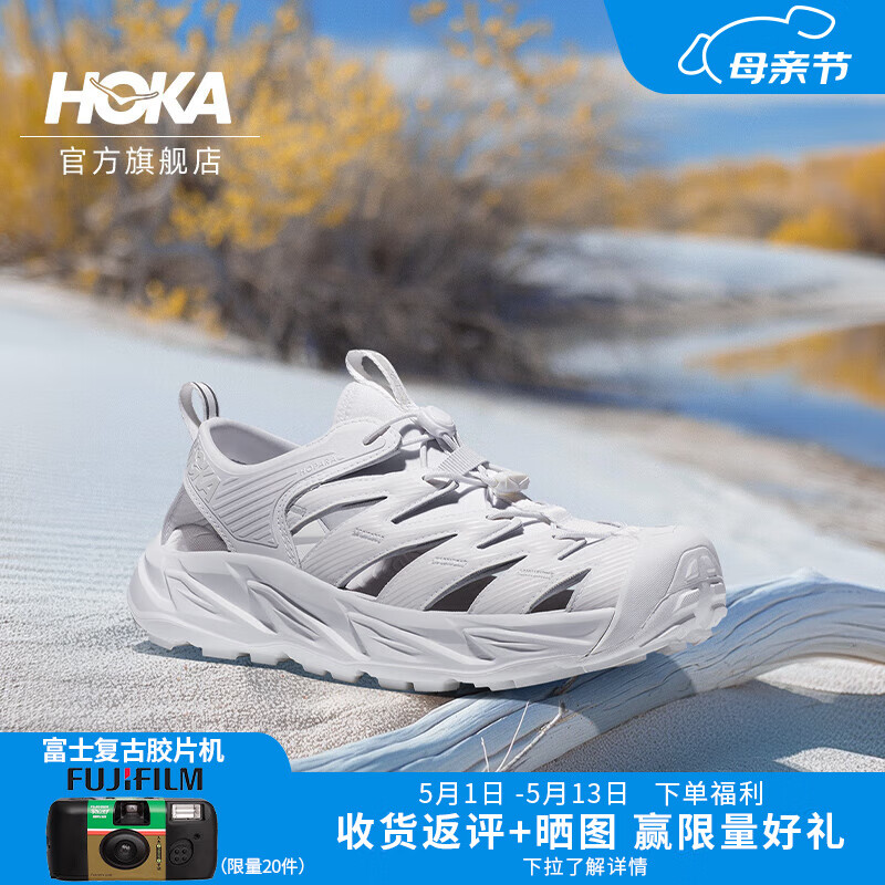 HOKA ONE ONE男女款夏季溯溪鞋霍帕拉 HOPARA「OG」透气舒适 白色 / 白色 37