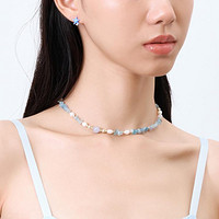 CAROMAY 时尚气质仿水晶项链女2024年新款甜美小众设计彩色串珠多巴胺颈链