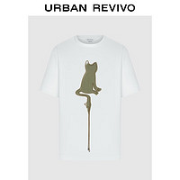 UR2024夏季男装艺术创意图案印花宽松短袖T恤UMV440088 本白 XS