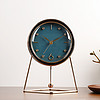 Hense 漢時 創意臺鐘時尚現代藝術時鐘擺件客廳桌面座鐘坐式臺式石英鐘HD56藍