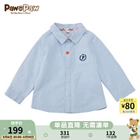 Paw in Paw PawinPaw卡通小熊童裝2024年春季嬰童男寶寶襯衫小童長袖 Blue藍色/50 100