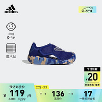 adidas 阿迪達斯 「小浮艇」ALTAVENTURE魔術貼涼鞋男嬰童阿迪達斯輕運動 藍色/白色 24(140mm)