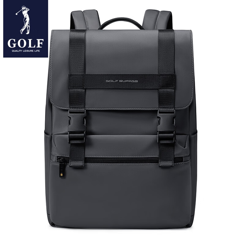 高尔夫（GOLF）双肩包男士运动背包男女休闲旅行包潮书包防泼水通勤出游背包 款式5-灰色