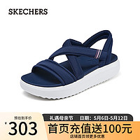 斯凯奇（Skechers）女士休闲凉鞋114783 海军蓝色/NVY 35