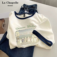 La Chapelle 純棉短袖T恤女夏季2023新款爆款設計感小眾上衣情侶半袖