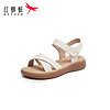 紅蜻蜓 2024夏季軟底防滑舒適涼鞋中老年鞋 WJK24843米白色39