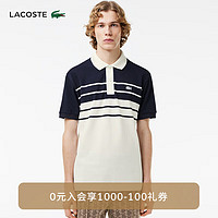 LACOSTE法国鳄鱼男装24夏季经典拼色短袖Polo衫|PH8135 GA3/黑白拼色 4 /175