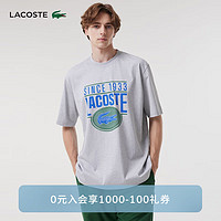 LACOSTE法国鳄鱼男装24年宽松休闲短袖T恤|TH7315 CCA/银灰色 4/175