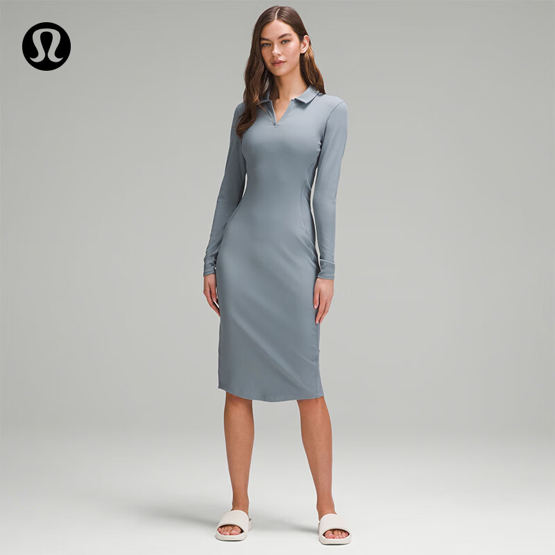 lululemon丨Ribbed Luxtreme™ 女士罗纹休闲连衣裙 LW1ERBS 比利时蓝牛 6