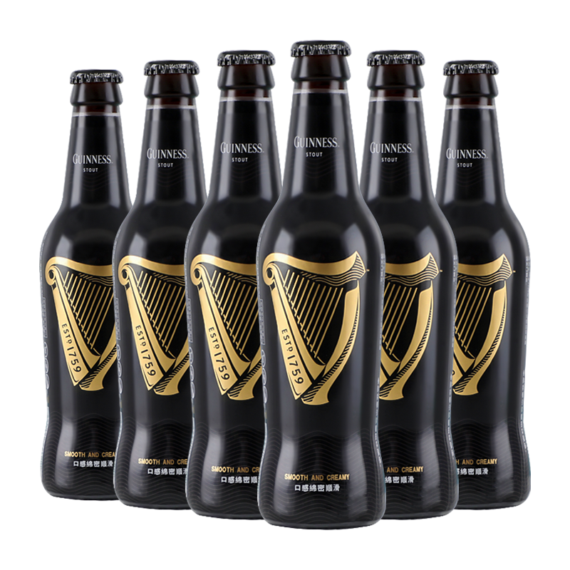 健力士GUINNESS 司陶特 氮气世涛啤酒黑啤爱尔兰 7.5° 330mL 6瓶 组合装