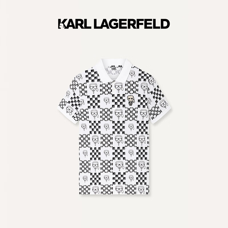 Karl Lagerfeld卡尔拉格斐轻奢老佛爷男装 24夏款KL钉珠休闲短袖Polo衫 本白 52