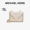 MICHAEL KORS 邁克·科爾斯 禮物送女友MK女包WHITNEY皮質鏈條單肩斜挎信封包 小號 奶白色