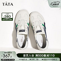 他她（TATA）休闲薄款阿甘鞋女复古运动鞋小白鞋2024夏季WDCA5BM4 白/蓝 35