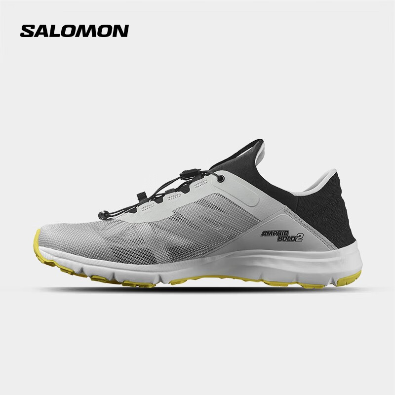 萨洛蒙（Salomon）男款 户外运动轻便舒适网布透气排水浅滩涉水溯溪鞋AMPHIB BOLD 2 灰色 471536 UK8 (42)