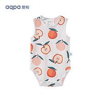 aqpa 夏季嬰兒背心包屁衣寶寶無袖吊帶純棉兒童外穿連體衣 蘋蘋安安 73cm