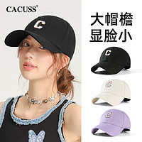 CACUSS 帽子女2024夏新款大頭圍硬頂時尚棒球帽女遮陽防曬鴨舌帽男
