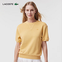 LACOSTE法国鳄鱼女装24年夏季女士T恤时尚纯色简约短袖TF7217 IVX/姜黄色 34 /155