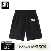 STARTER美式针织短裤2024年夏季男女运动休闲跑步宽松透气街头 黑色 S